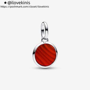 Pandora Red Murano Glass Engravable Mini Medallion Charm